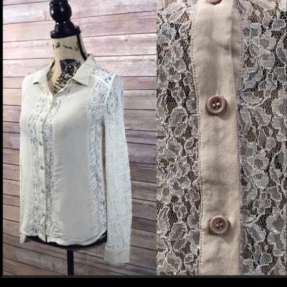 🥳HP🥳 Anthropologie Aryn K Button Down Blouse S - Picture 5 of 6